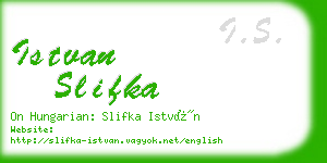 istvan slifka business card